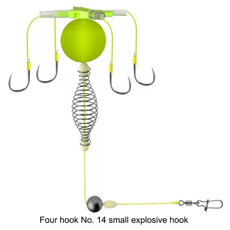 Est 1Pcs Hook Fishing Bait Cage Four Hook Carbon Steel Line Group Feeder Sinker Float Sharp Fishing Spring Bait Cage Tools