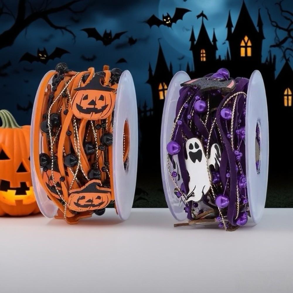 Ghost Halloween Packaging Gift Box Ribbon Beads DIY Ribbon Strips  Party Decor