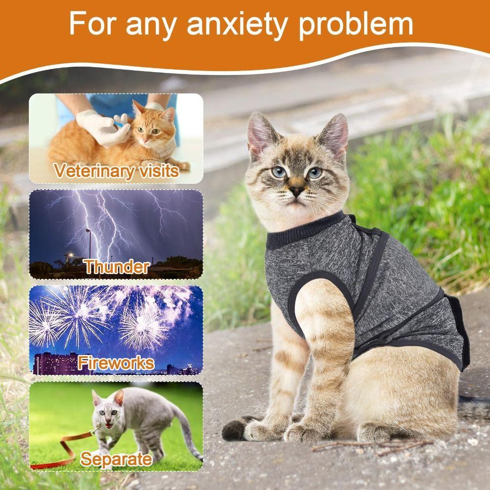 Pet Coat Self-Adhesive Anxiety Jacket Adjustable Post Operative Wrap Shirt Anxiety Vest Stress Relief