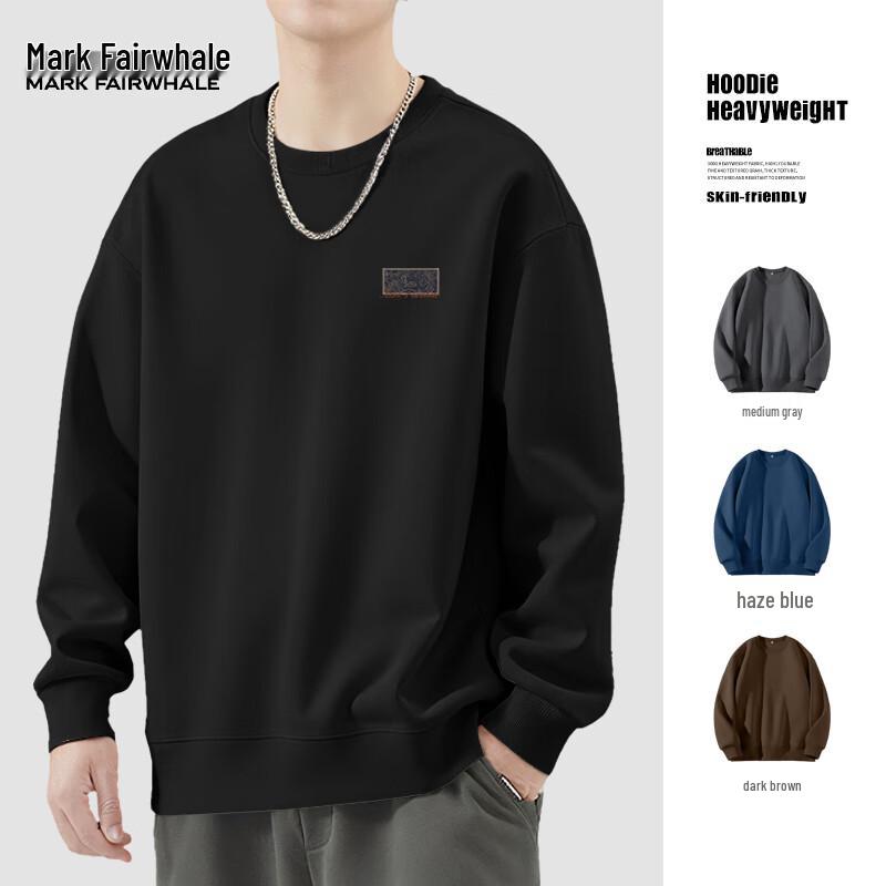 Mark Fairwhale Men's Heavyweight American Style Round Neck Sweatshirt