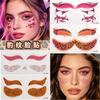 5pcs Leopard Print Face Stickers, Waterproof Long Lasting Temporary Tattoo Stickers, Wild Leopard Eye Makeup Decals for Halloween Party