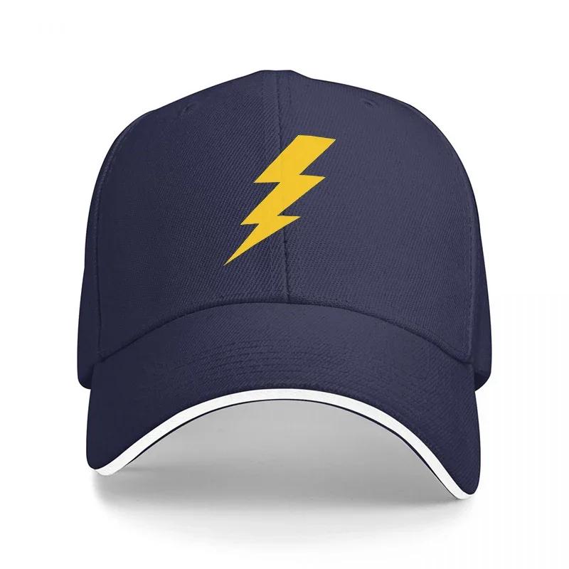 Lightning Bolt Logo Black Baseball Cap with Yellow Strike Design for Unisex and Women Casual Streetwear Fashion Accessory