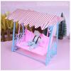 Toy Swing with Canopy Model Swinging Chair Dollhome Decoration Furniture Interactive Early Learning Birthday Gift