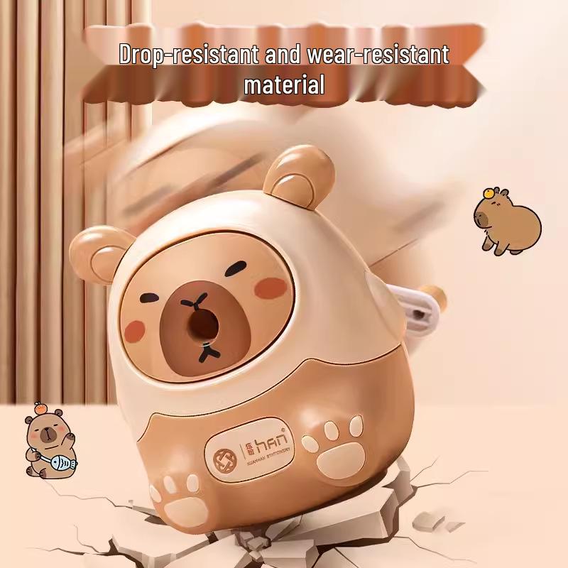 Capybara Cartoon Automatic Hand-Cranked Pencil Sharpener for Students