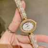 Oval Bracelet Women'S Watch Exquisite Fritillary Full Of Diamonds Zircon High-End Light Luxury Fashion Women'S Watch