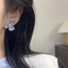  Luxury Dripping Oil Flower Earrings Korean Rhinestone Crystal Stud Earrings For Girls Women Trendy Jewelry Party Accessories