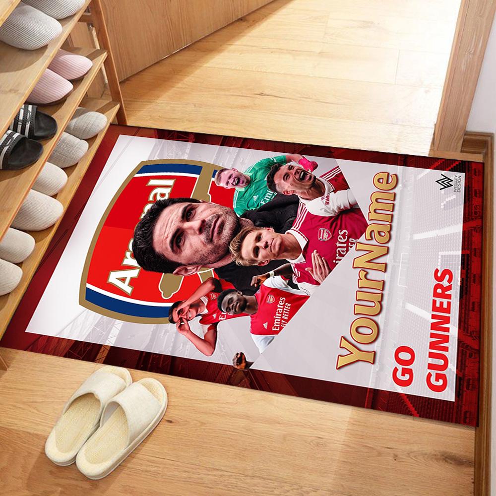 Arsenal Customized Name Floor Rug Office Rug Perfect for Playrooms Kitchen Outdoor Foyer Antislip Carpet Anime Office Decor Perfect Gift for Women/Men