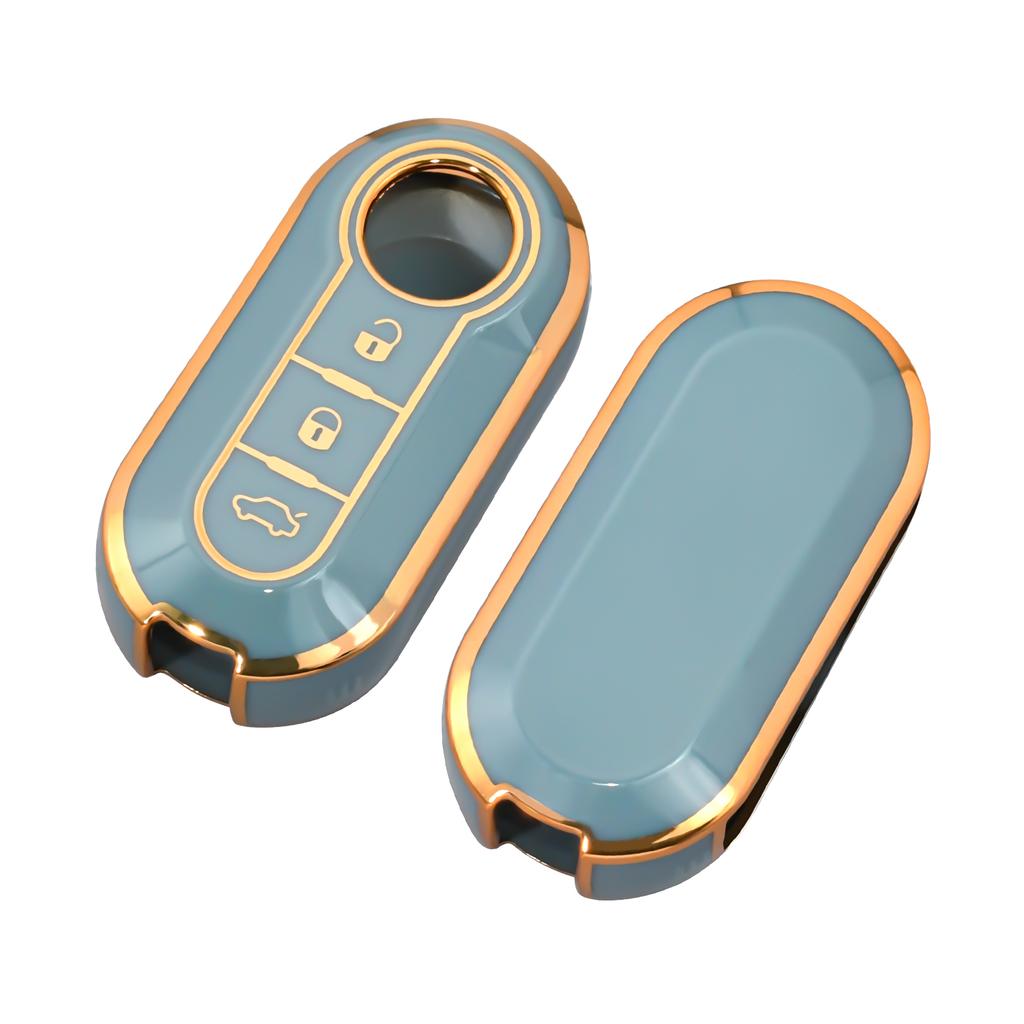 Fashion Car Key Case Cover For Fiat 500 Ducato Panda 500L Punto Lancia Musa For Citroen For Citroen Car Keyring Luxury Leather