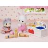 Sylvanian Families EPOCH Doll and Furniture Set White Rabbit and Panda Babies 3 Years and Up Toy Dollhouse