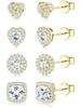 Elegant Rose Gold & Yellow Zircon Square Stud Earrings - Perfect Christmas Gift