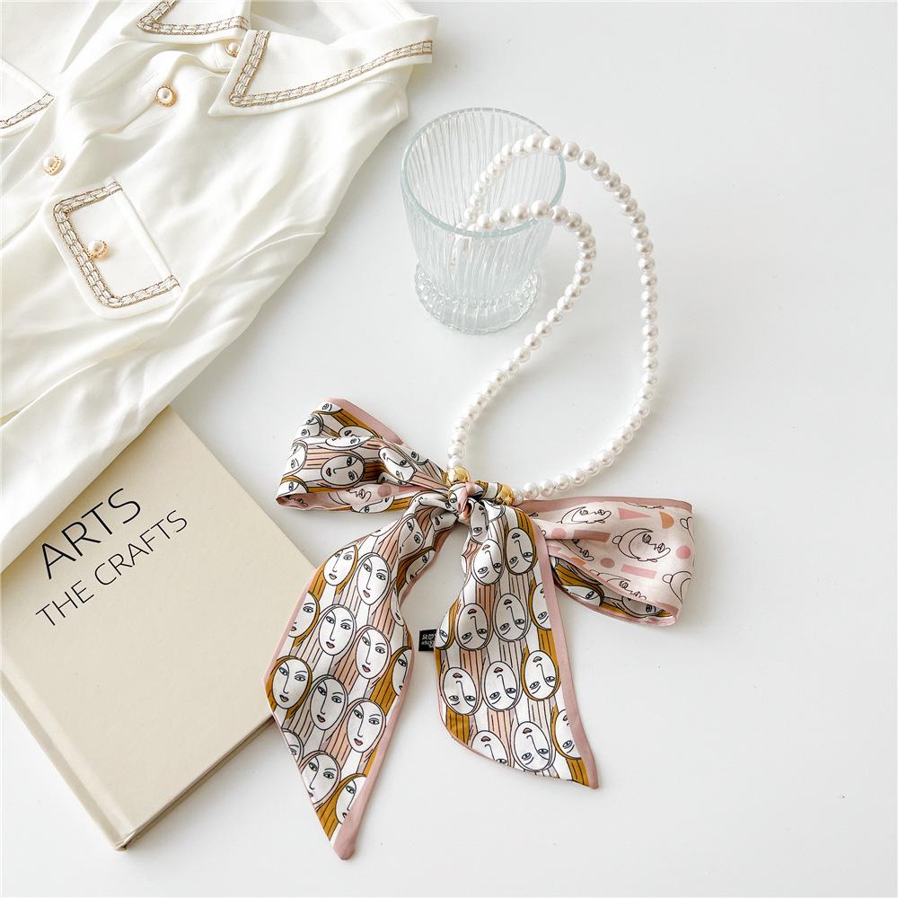 Decorative Simple Texture Silk Scarf Women'S New Style Spring And Autumn Summer Fashion Versatile Headscarf Work Scarf