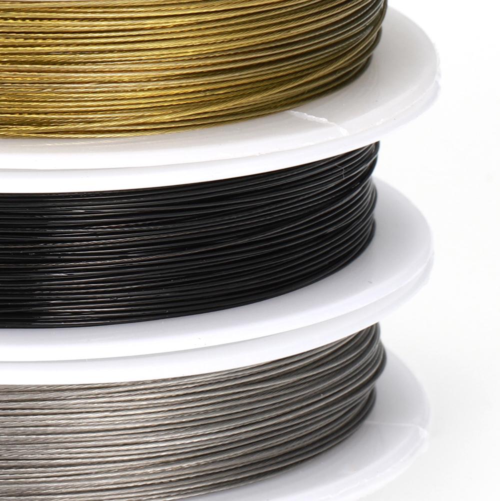 1 role 0,3-0,5 mm nerezový drát odolný pevná linka tygří ocas drátek na korálkování pro výrobu šperků komponenty pro kutily