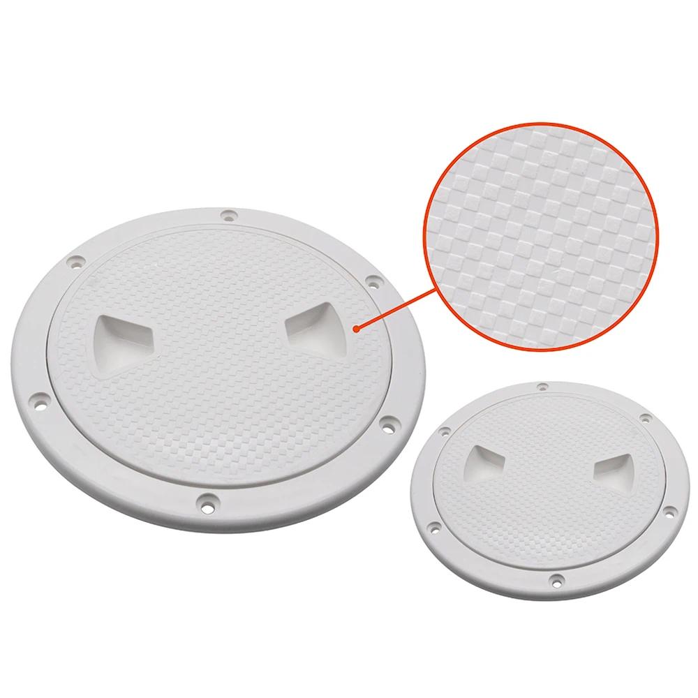 4" 6" 8" Deck Cover Round Hatch Cover Non Slip Screw Out Deck Plate Black White Marine Accessories for Marine Boat RV Yacht