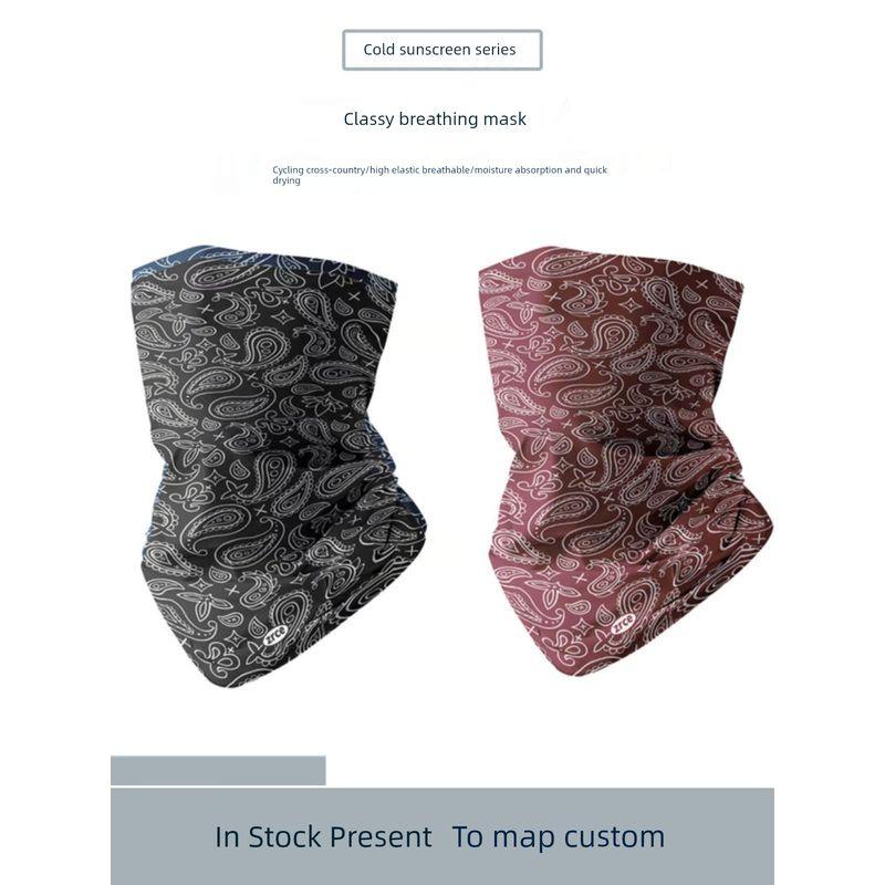 In Stock Hip Hop Sunscreen Scarf Motorcycle Riding Face Towel Men and Women Street Paisley Paisley Ice Silk Scarf Mask