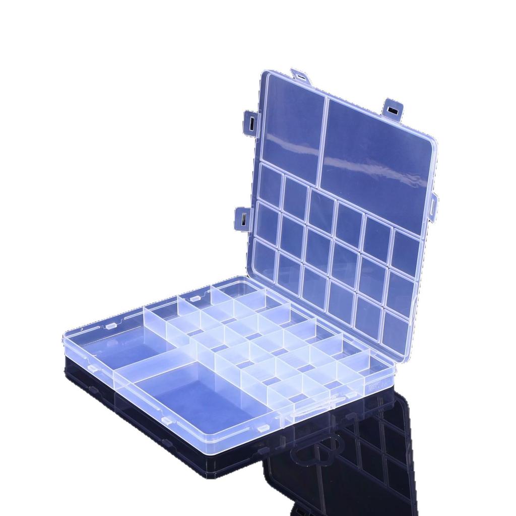 New 20-Grid Transparent PP Plastic Jewelry Storage Box, Dustproof with Fixed Card Slots