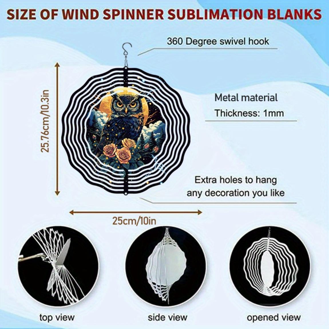 

3D Металлическая Сова Мандала Ветряной Спиннер для Сада на Открытом Воздухе, Двора и Домашнего Декора, Подвесная Ветряная Музыка Лунный Свет, Не Требуется Питание, Легко Устанавливается