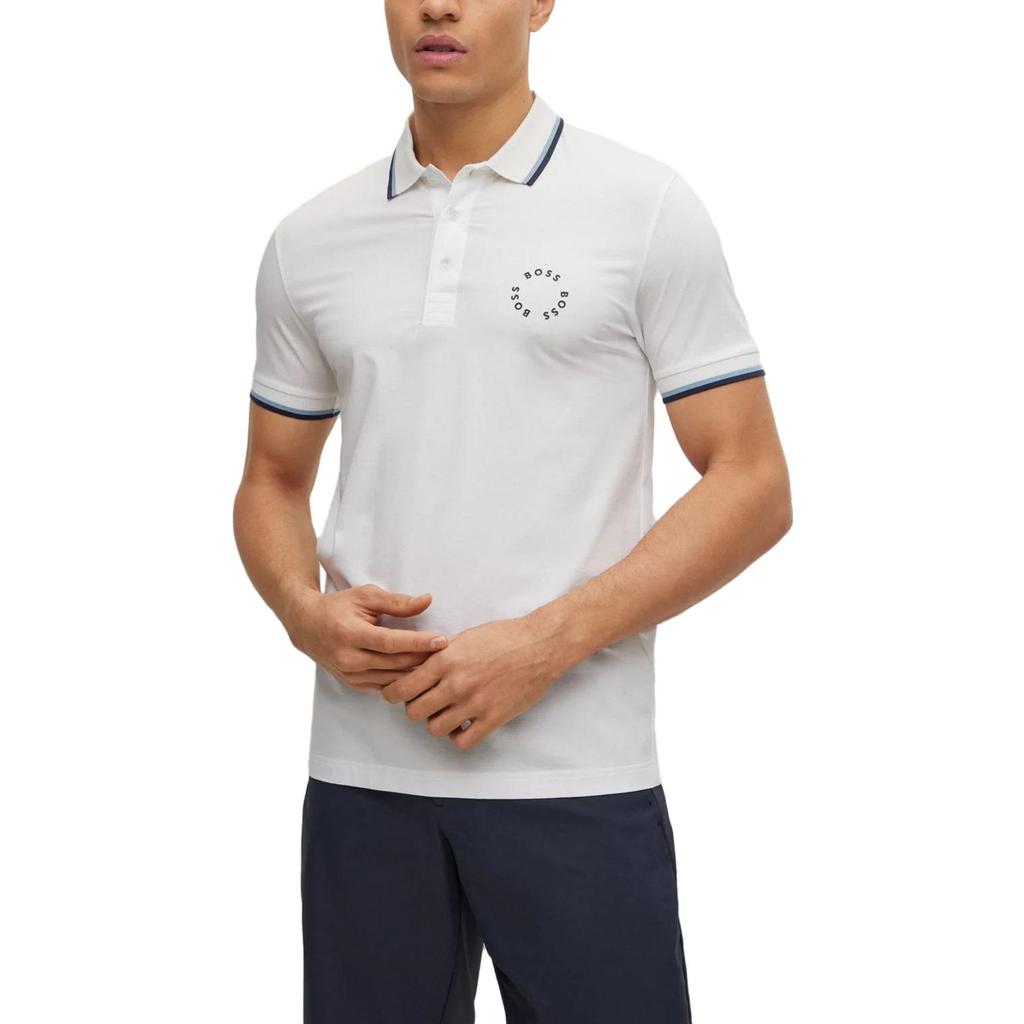 HUGO BOSS Polo Shirts Men's White Polo Collar Moderate Other 50488777-100