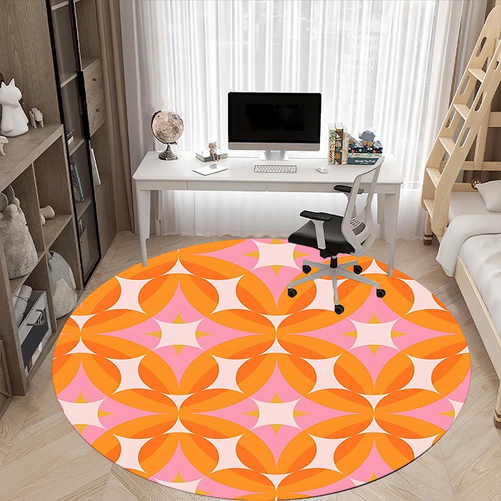 1pc Mandala Office Round Rug, Carpet for Office, Gaming, Lightweight Round Floor Mat yy260205044