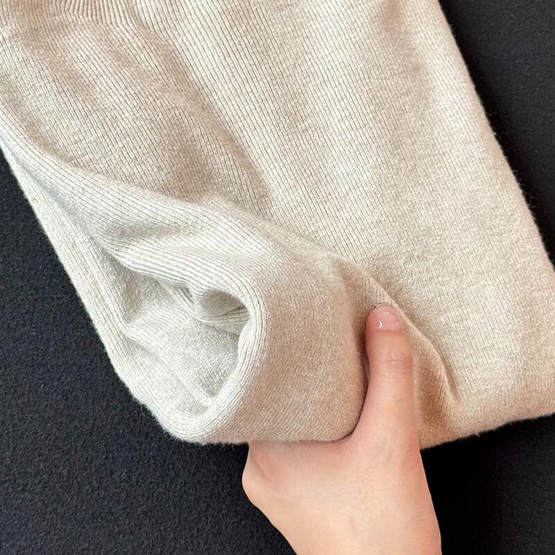 Ordifen Women's Semi-High Collar Ruffled Knit Sweater