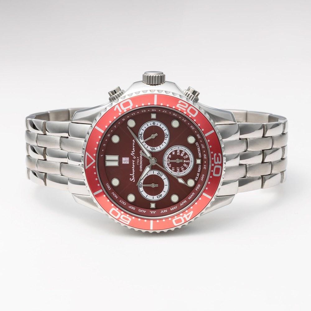 Salvatore Marra Men's Radio Wave Solar Watch Business Analog Quartz Waterproof SSRD Limited Distribution