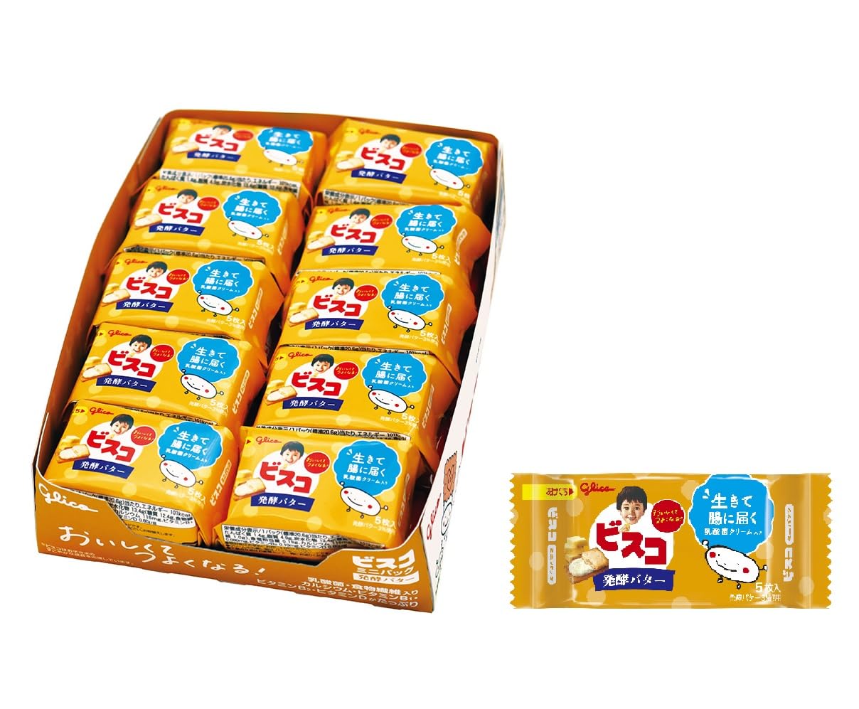 

Bisco Mini Pack Fermented Butter Individually Wrapped 5 Pieces x 40 Pieces Contains Lactic Acid Bacteria Ezaki Glico