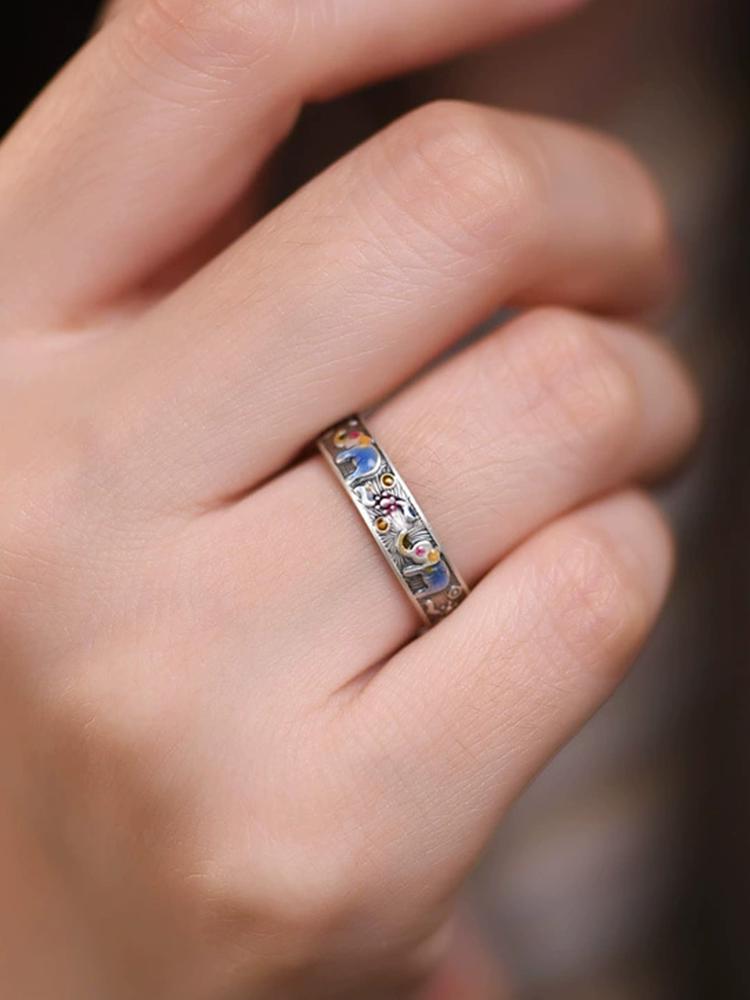 Simple Enamel Colorful Elephant Animal Open Rings For Men Women Hip Hop Fashion New Jewelry Gift Party Rock anillos