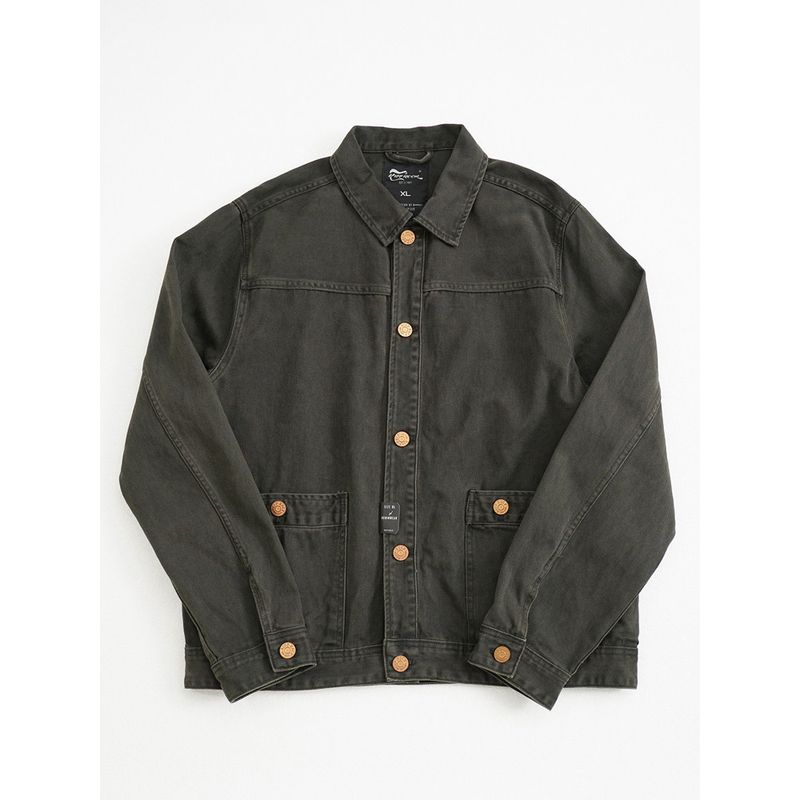 Amejaji American Retro Heavy-Duty Pure Cotton Canvas Workwear Jacket for Men, Autumn and Winter Foreign Trade Men's Clothing