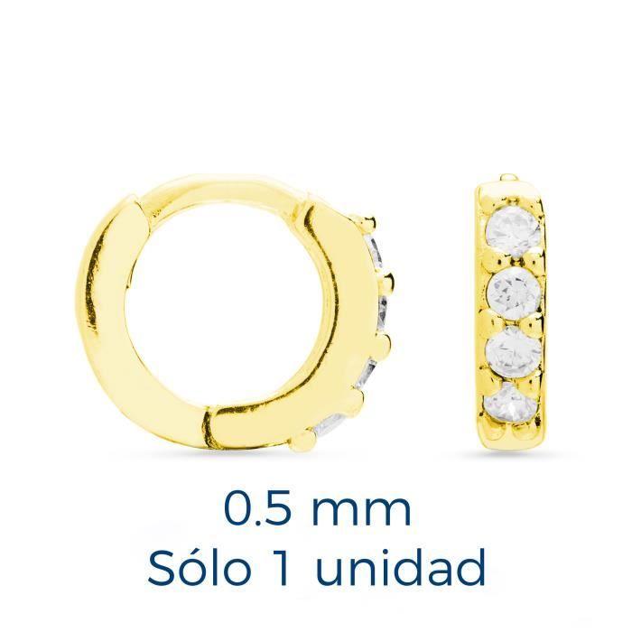 Boucles D'oreilles - LUXENTER - Rahlau - Argent 925 - Plaqué or Jaune 18 Carats - Zircone