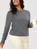 Damen Pullover mit Rundhalsausschnitt und Strukturstrick - Eleganter Lässiger Pullover - Herbst 2025