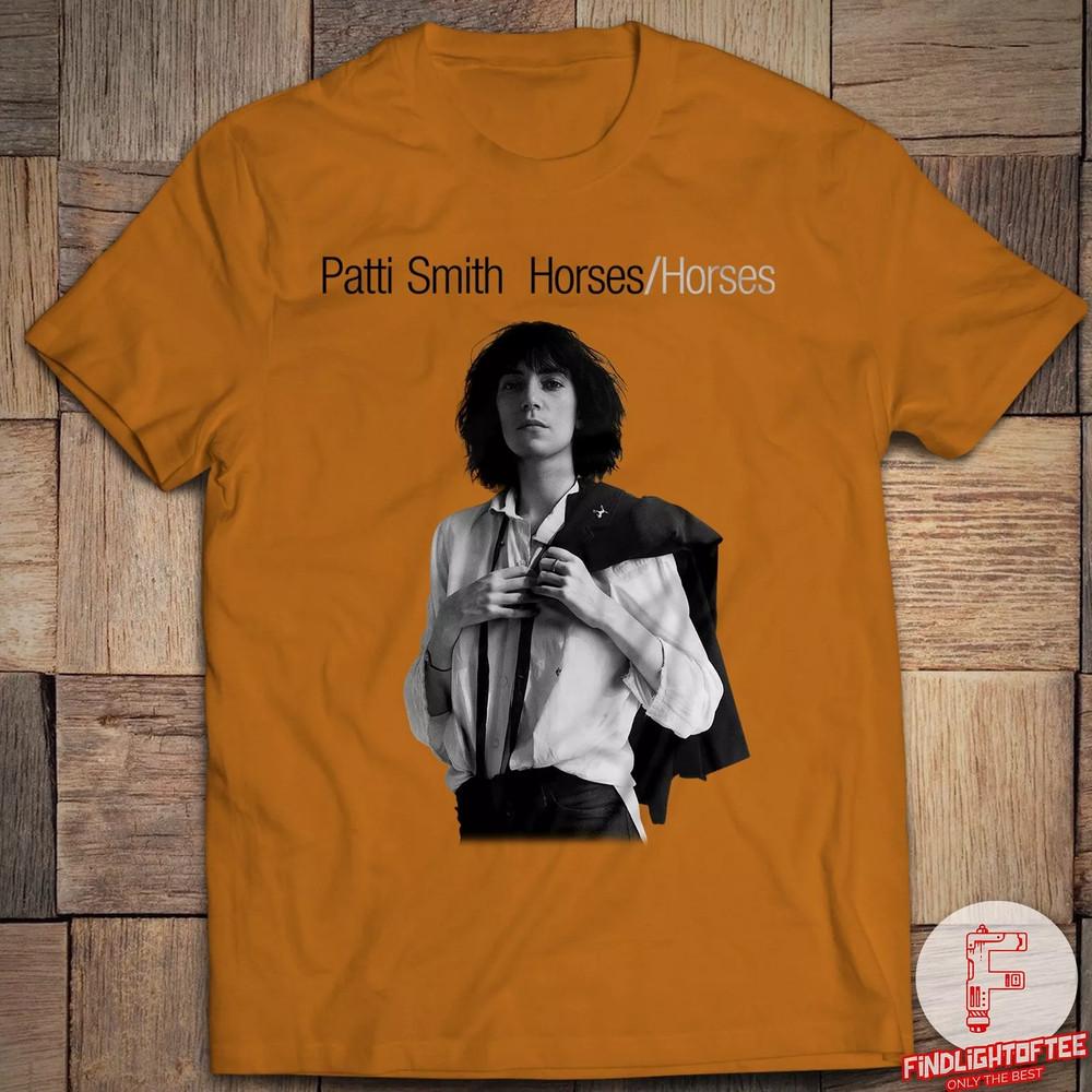 Patti Smith Koncert Horses Złoty Bawełniany T-shirt Pełny Rozmiar S-5XL