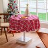 Rectangle Dining Table Cloth Striped Three-Dimensional Embroidery Flower Small Fresh Cover Cloth Tablecloth Art Cotton And Linen