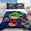 Red Birds Characters Collage 3pcs K-pop music group Bedding set,Ideal for Bedroom, Dormitory,Including Duvet Cover And 2pcs Pillowcases,Fan gifts