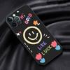 Case For Apple iPhone 14 13 11 12 Pro 7 XR X XS Max 8 Plus 6 6S SE 2022 13Pro Black Soft Phone Funda Smiley Face Stripes