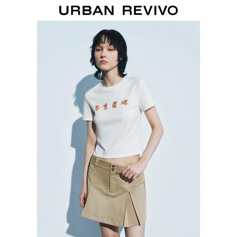 UR2026 Women's Fun Dog Print Slim Short Sleeve T-shirt