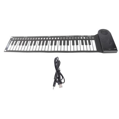 Portable Piano with Speaker 49 Keys Silicone Flexible 16 Tones 10 Rhythms 16 Level Volume Control 32 Level Beat Control