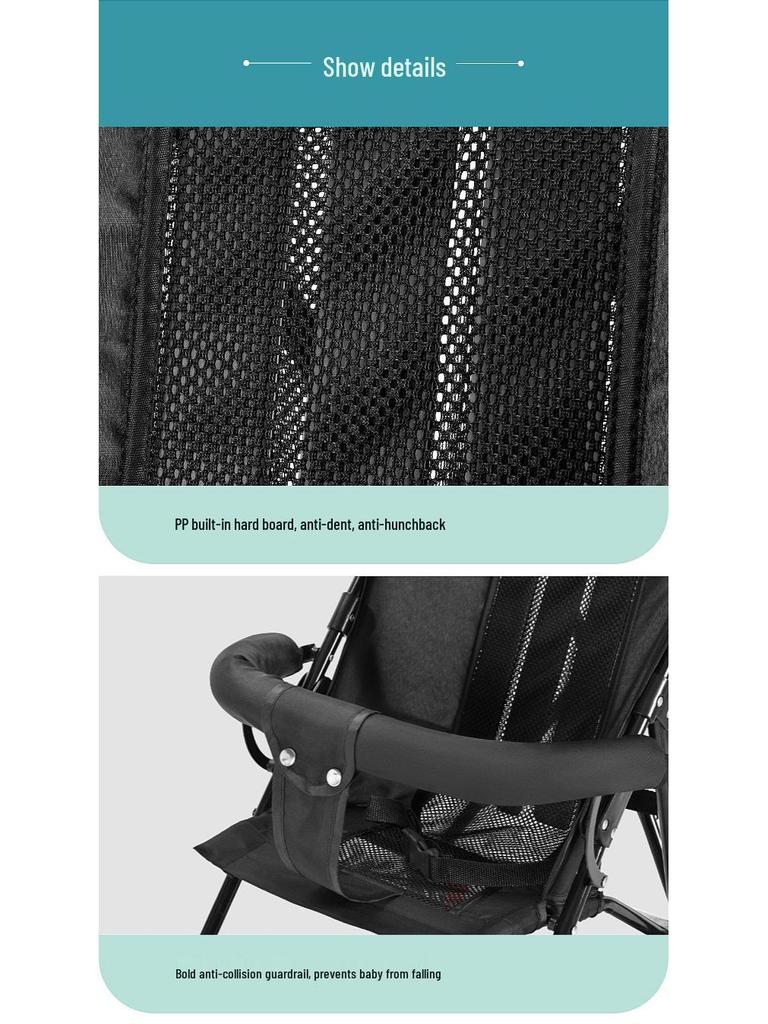 Ultralekki, Kompaktowy, Składany Wózek Dziecięcy z Amortyzacją - Idealny na Letnią Wyprawę