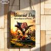 2D Flat 1pc Memorial Day Remembrance and Honor Metal Sign 7.87x11.81inch - Aluminum Patriotic American Flag Eagle Decor for Home, Yard, Veterans