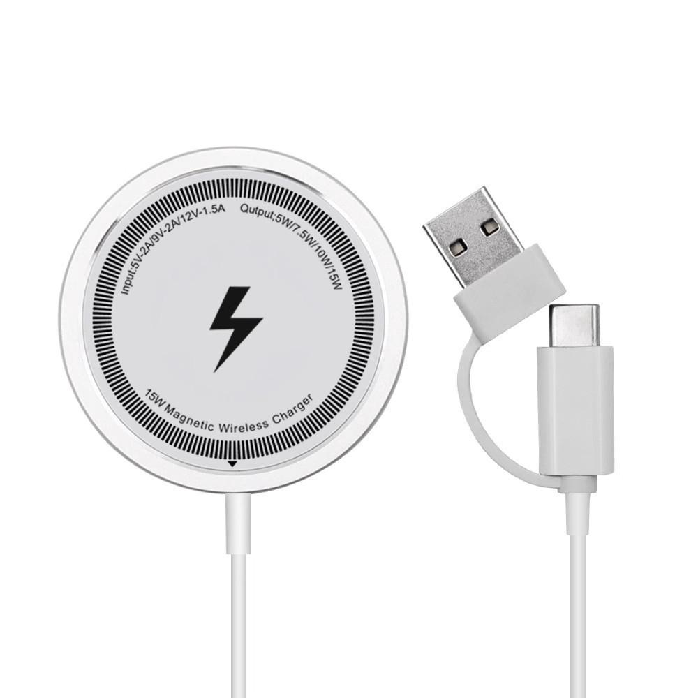 Magsafe 15W Wireless Charger for Apple Phones, Magnetic, Fast-Charging, Black & White