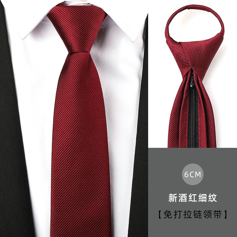 Tie Men'S Dress Business Handsome Blue Strip Zipper Professional Wedding Groom Korean Version Zipper Hand Tie