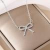 Geometric Butterfly Bow Pendant Necklace Lightweight Trendy Elegant Jewelry for Women