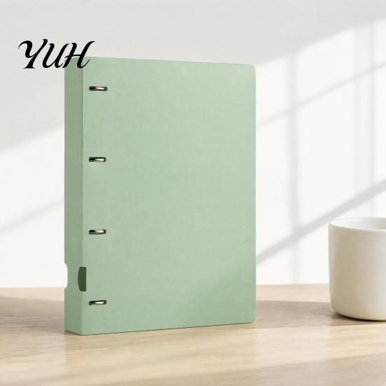 Smooth Page Turning Binder 4-Hole Document Folder/A4 File Bag, Durable PP Portable Storage Notebook Production Folder Folder, Macaron Colors