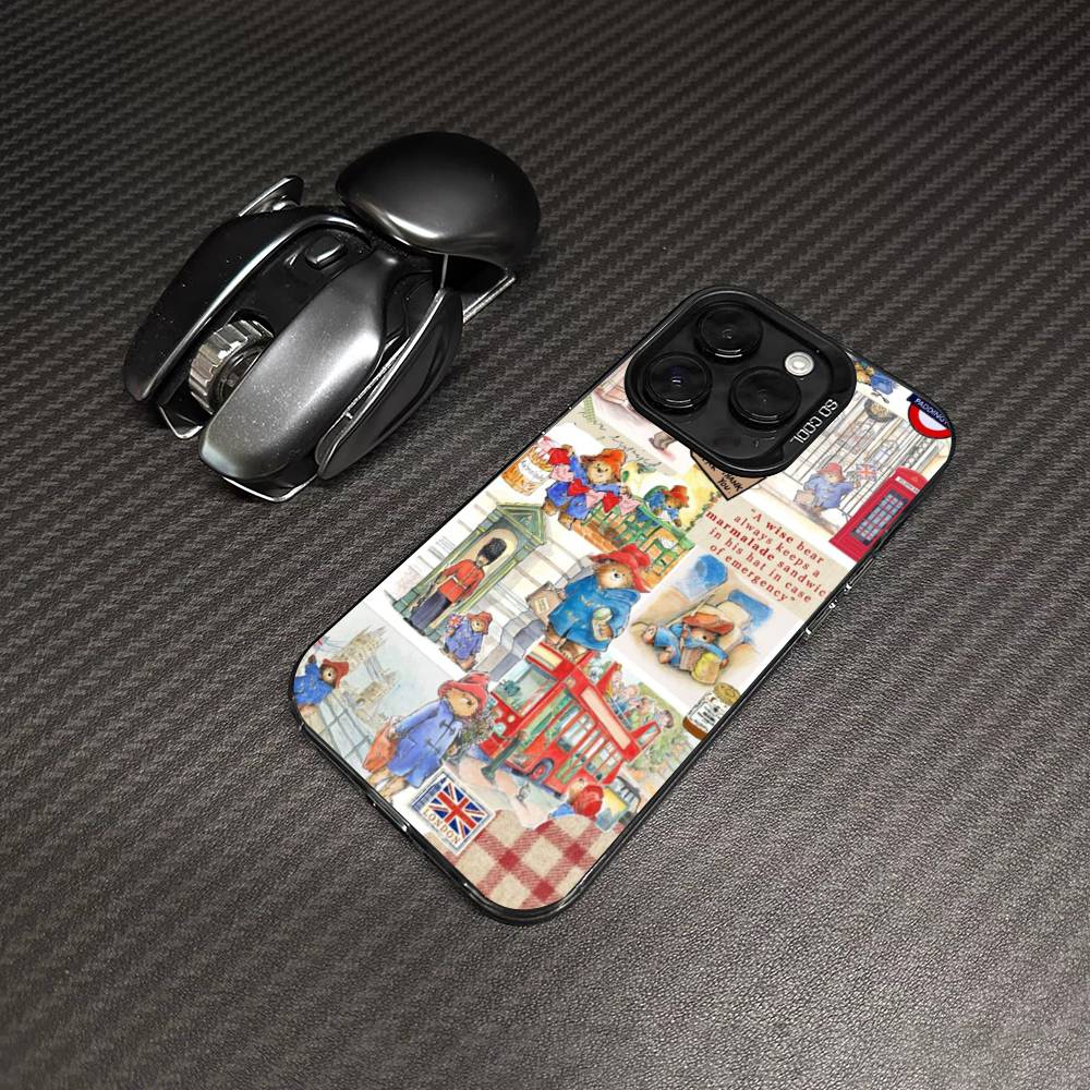 Cute P-Paddingtons Bear For IPhone 17 16 15 14 13 12 11 Pro Max Plus Matte Color Back Phone Cover