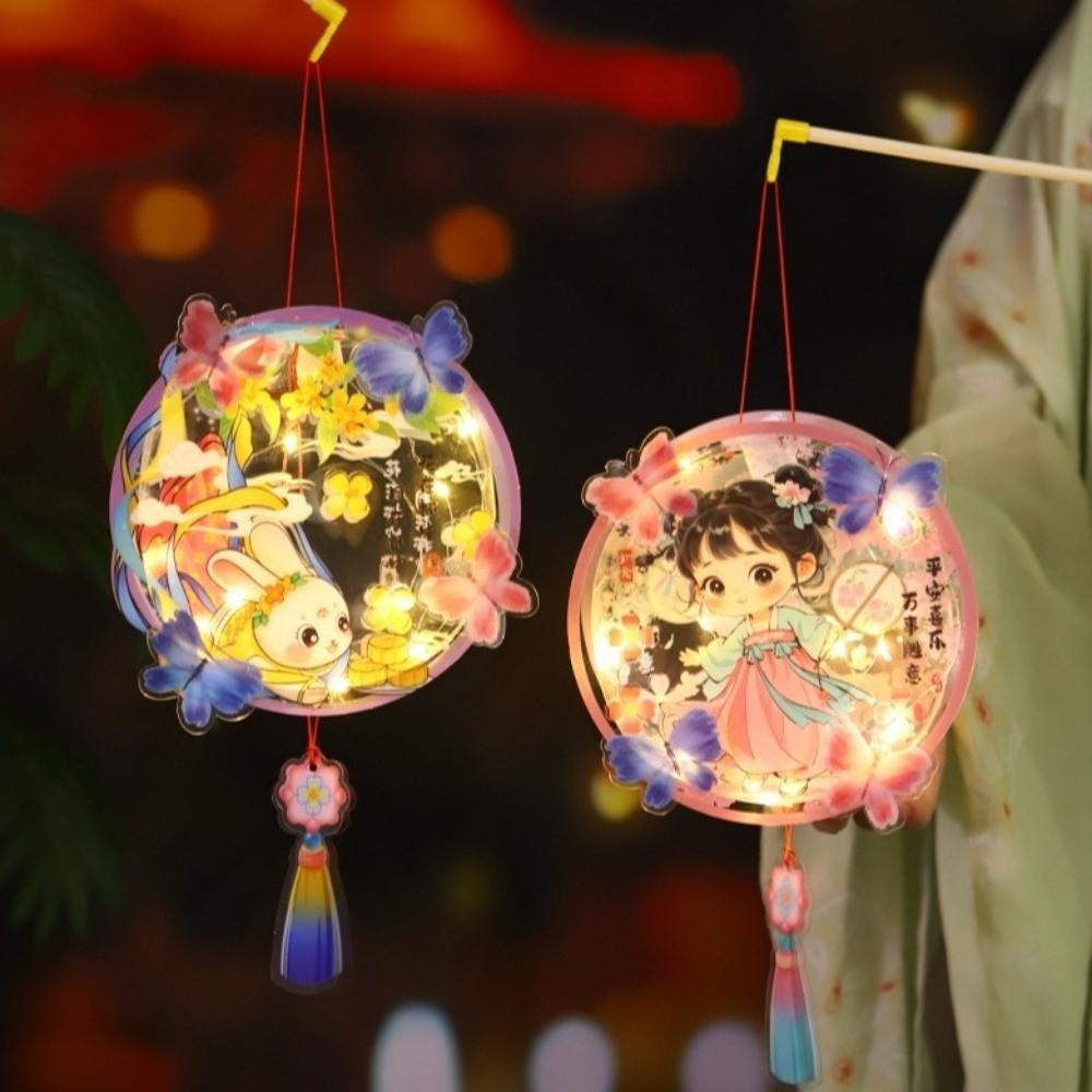 Transparent Handheld Rabbit  Lantern LED Glowing Light-Up Bunny Lantern  Photography Props