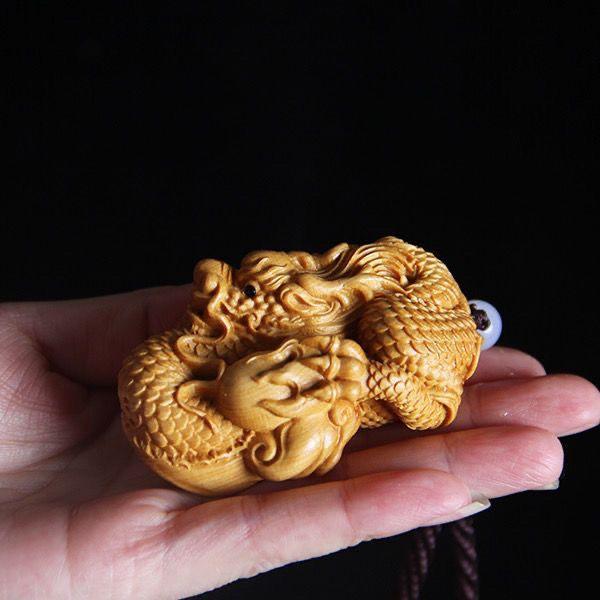 Dragon Decoration Handmade Wooden Carving Miniature Items Animal Zodiac Dragon Figures For Interior Creative Holiday Gifts