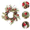 Christmas Candle Ring Wreath Cabinet Wreath for Window Wall Decor Wedding