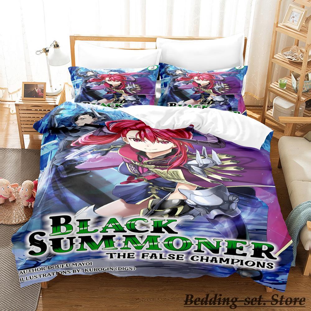 Black Summoner Bedding Set Single Twin Full Queen King Size Bed Set Adult Kid Bedroom Duvetcover Sets Anime Parure De Lit Bed