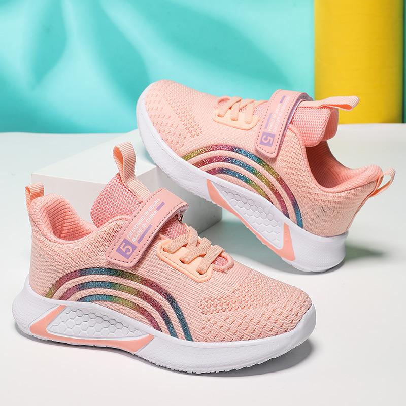 Design Red Trainers Shoes for Kids Girls Comfortable Platform Girl Sports Shoes Large Children's Running Sneakers