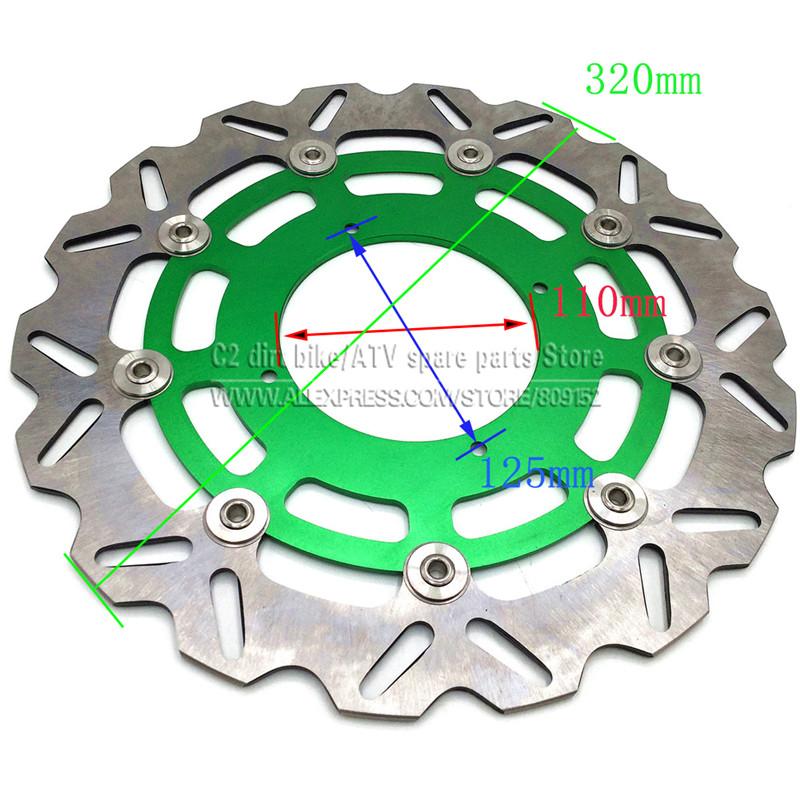 Front Floating Brake Disc Rotor Plate 320MM Oversize  Fit For Dirt Pit Bike Racing Motorcycle Supermoto