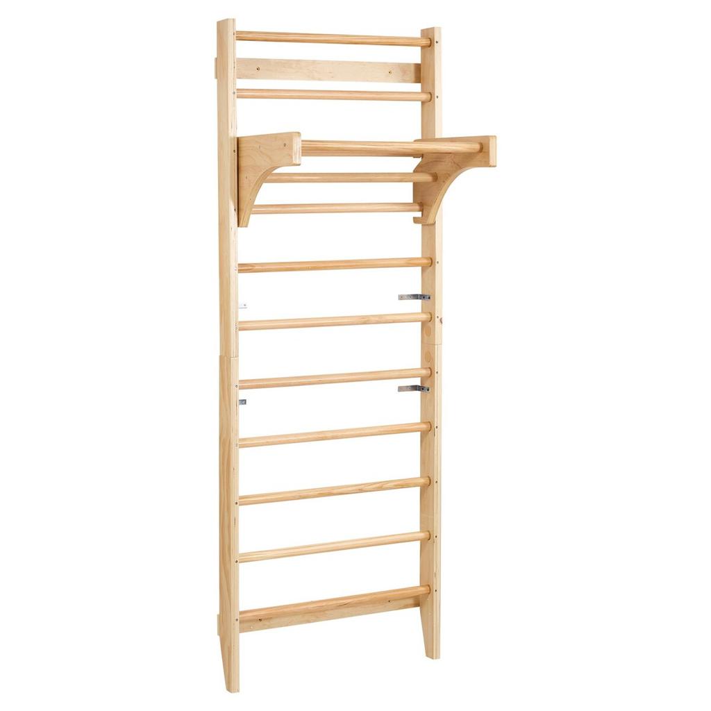 Swedish Ladder Wall Gym, 10-Level Solid Wood Indoor Jungle Gym, 220lbs Loading Indoor Playground Climbing Ladder for Kid Adults, Gymnastic Stall Bars