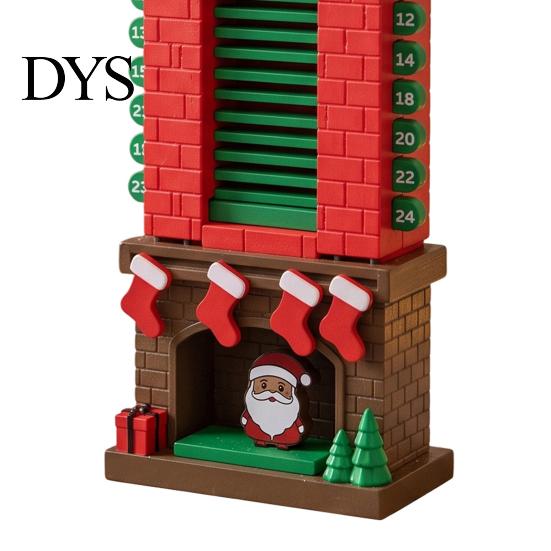 Weihnachtsmann Schornsteine Ornament Weihnachtszählkalender, 24 Tage Advents-Tischdekoration Xmas für Feiertagsparty Kalender
